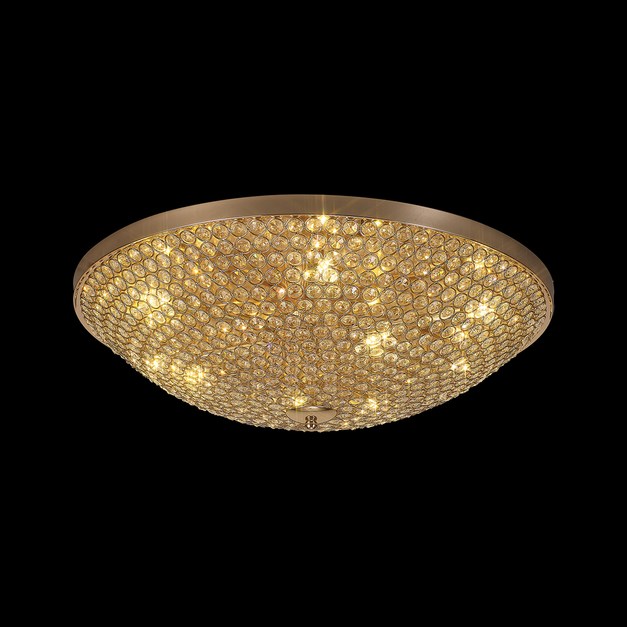 IL30763  Ava Crystal Flush Ceiling 9 Light French Gold